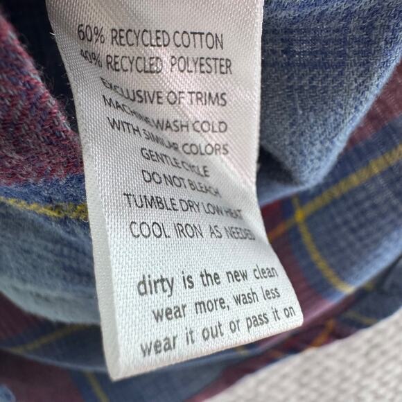 Toad&Co Top Womens XS Blue Red Plaid Reform Flannel LS Shirt Button Front Fall - Picture 12 of 13